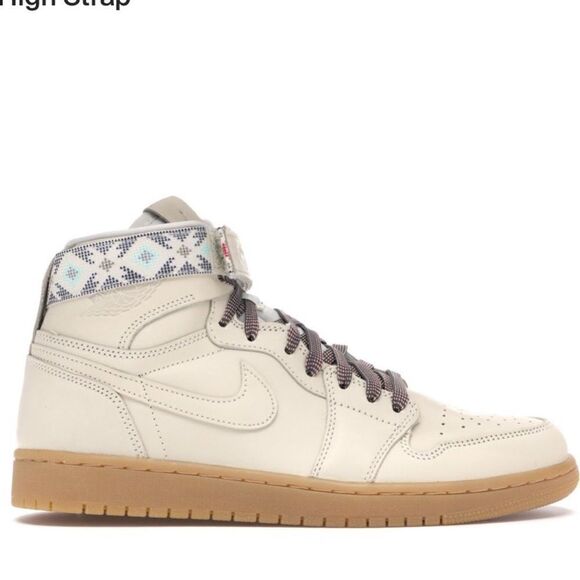 Nike Air Jordan 1 Retro High Strap N7 Sneakers Basketball Shoes Light Cream 14